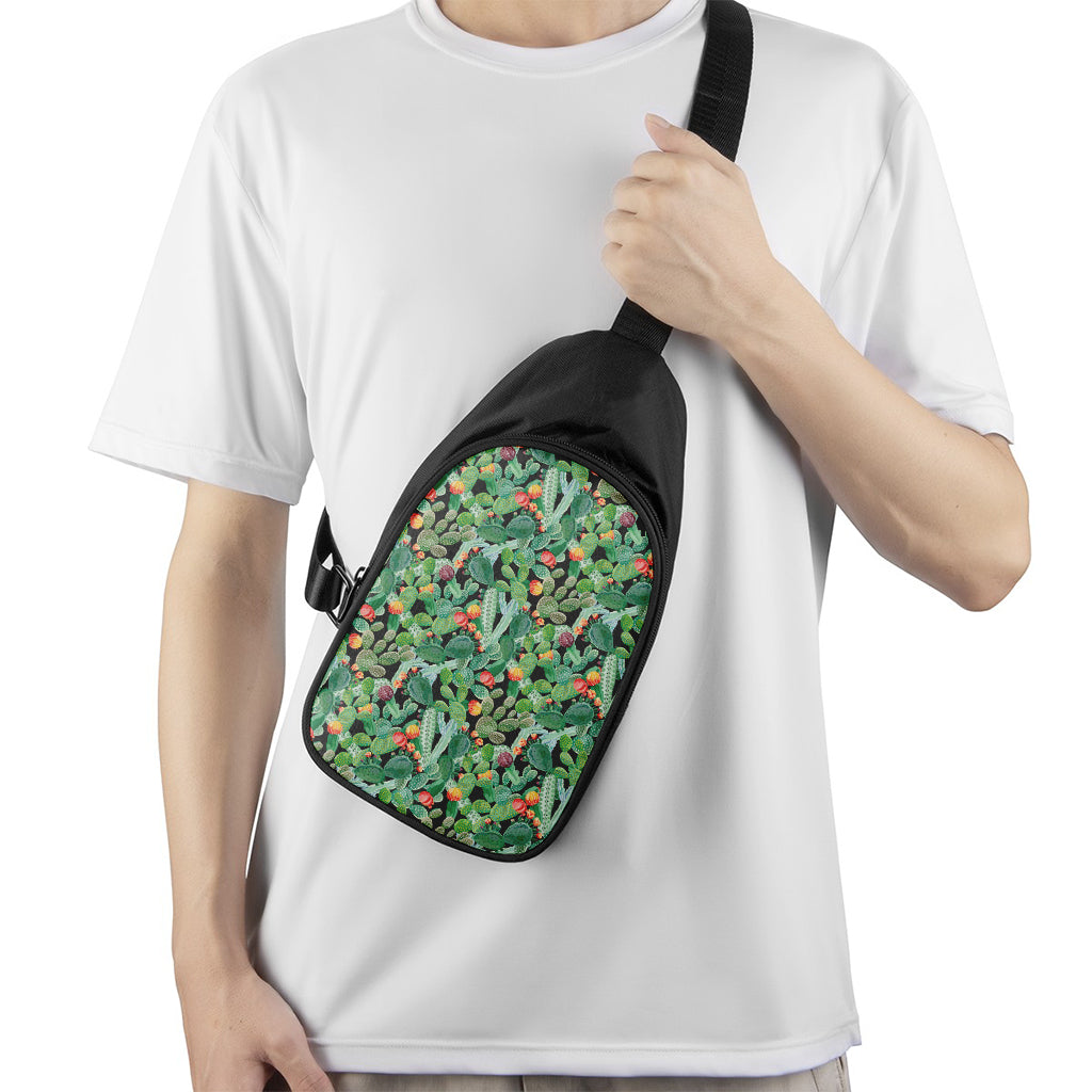 Watercolor Cactus Plant Print Chest Bag