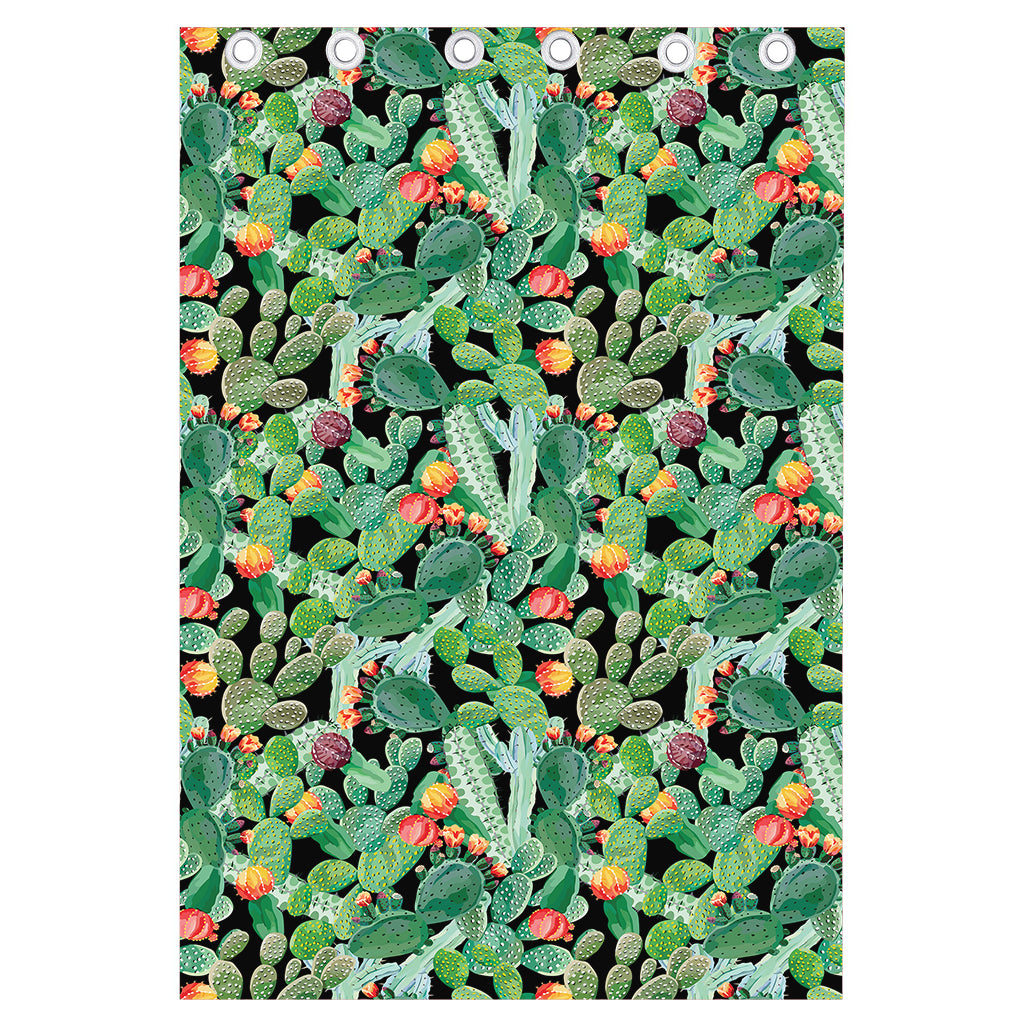 Watercolor Cactus Plant Print Curtain