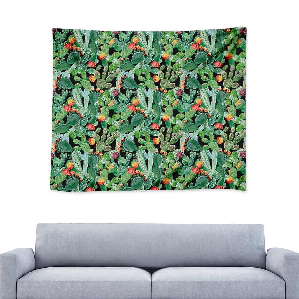 Watercolor Cactus Plant Print Tapestry