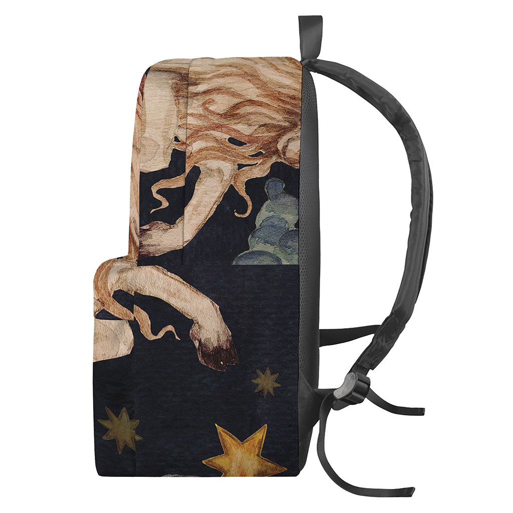 Watercolor Capricorn Zodiac Sign Print Backpack