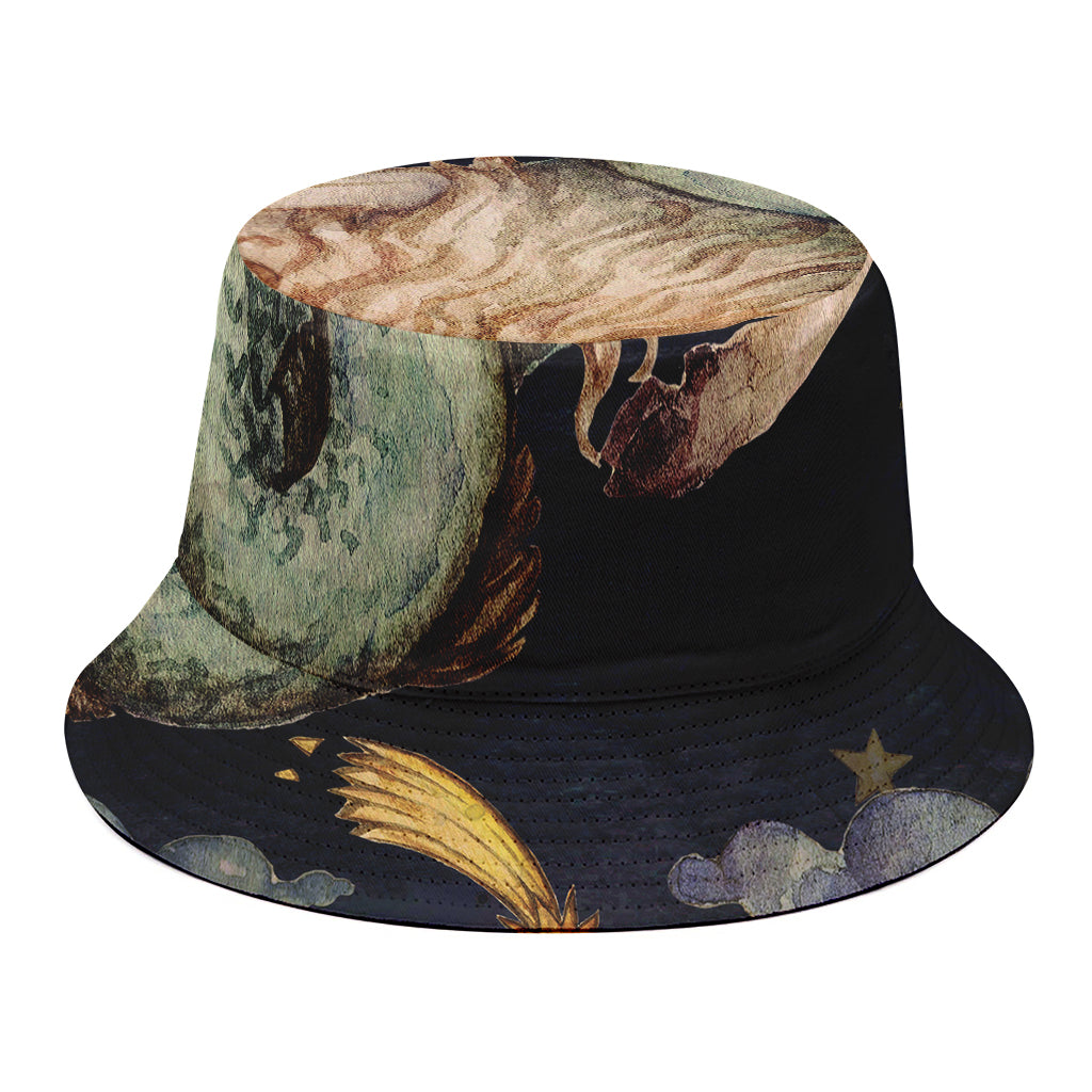 Watercolor Capricorn Zodiac Sign Print Bucket Hat