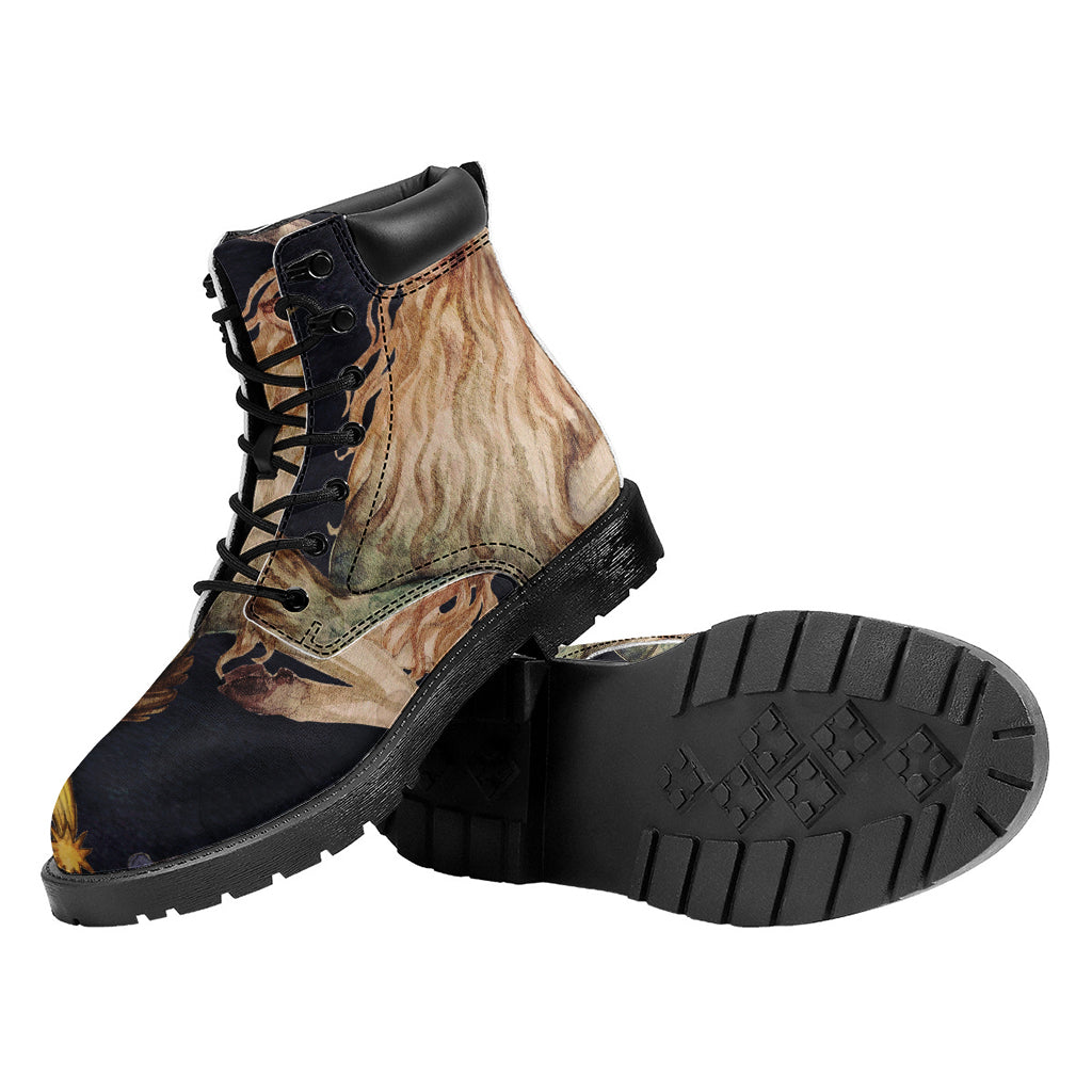 Watercolor Capricorn Zodiac Sign Print Work Boots