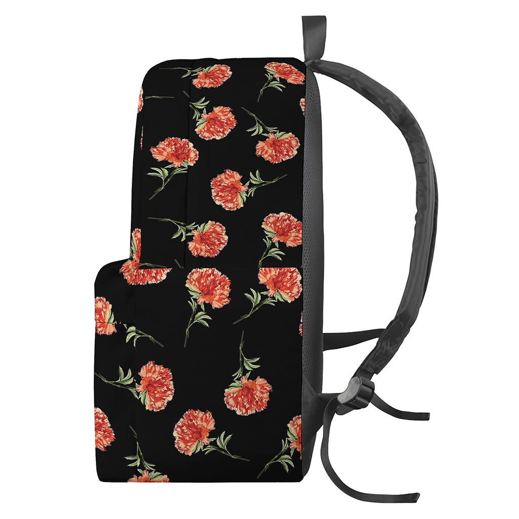 Watercolor Carnation Pattern Print Backpack