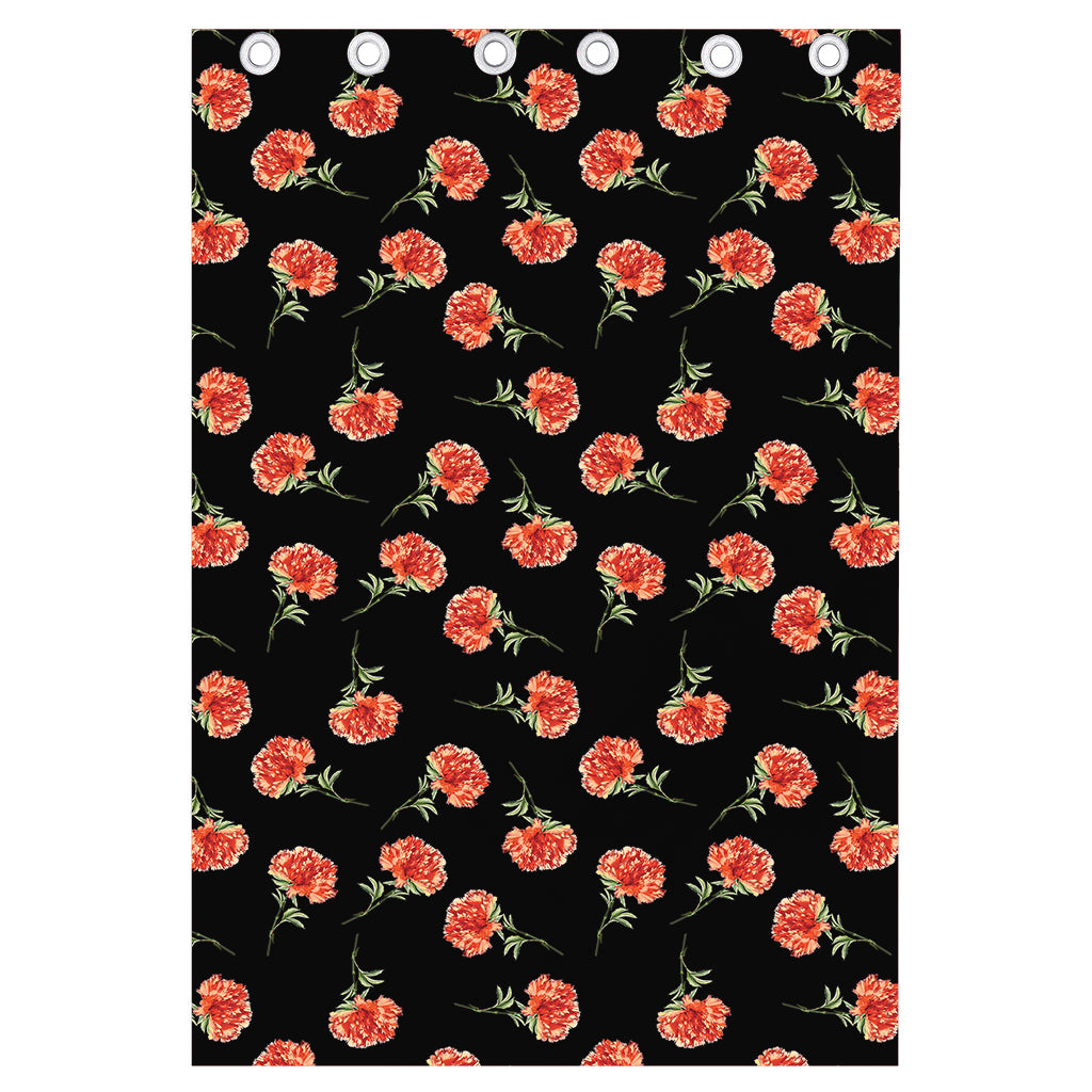 Watercolor Carnation Pattern Print Curtain