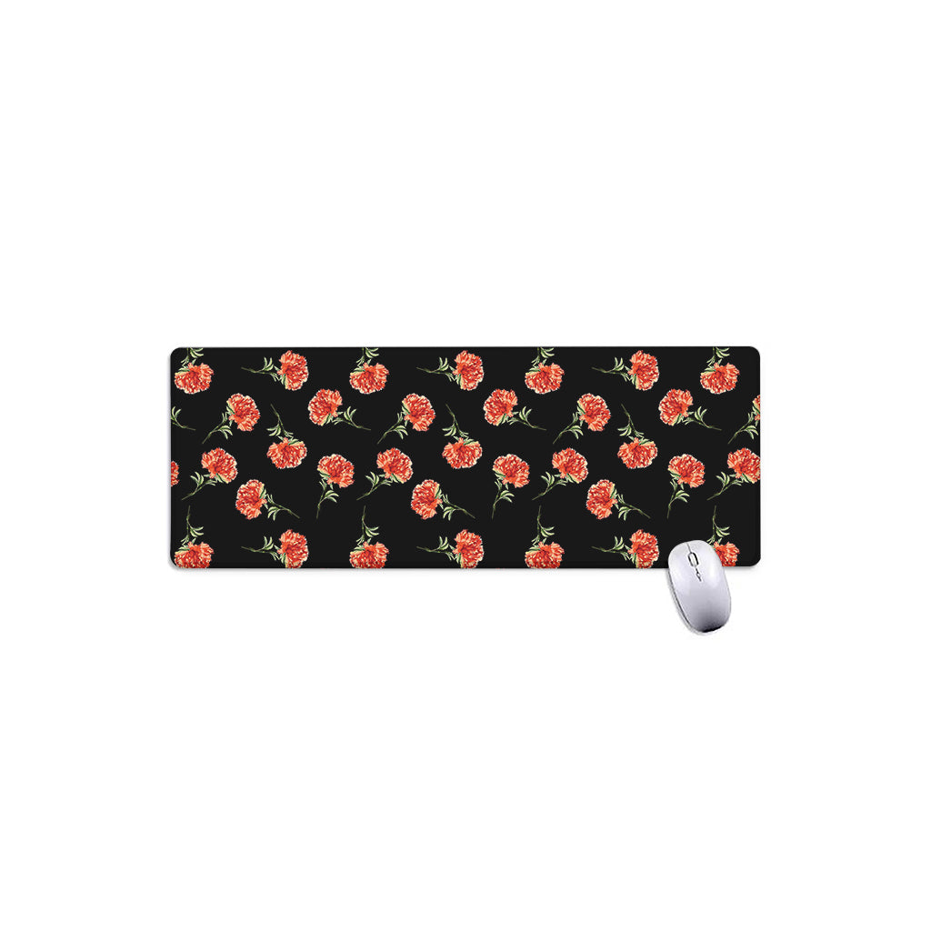 Watercolor Carnation Pattern Print Extended Mouse Pad