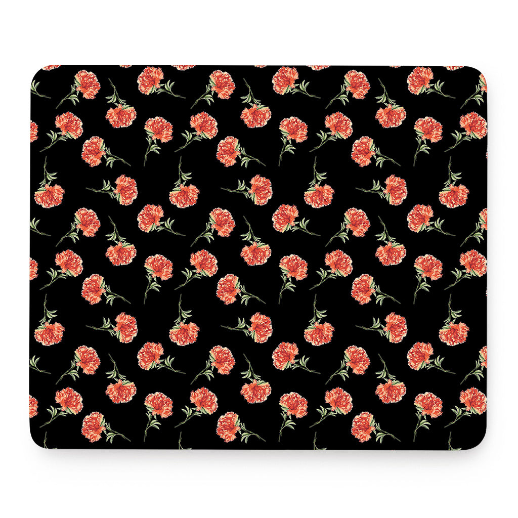 Watercolor Carnation Pattern Print Mouse Pad
