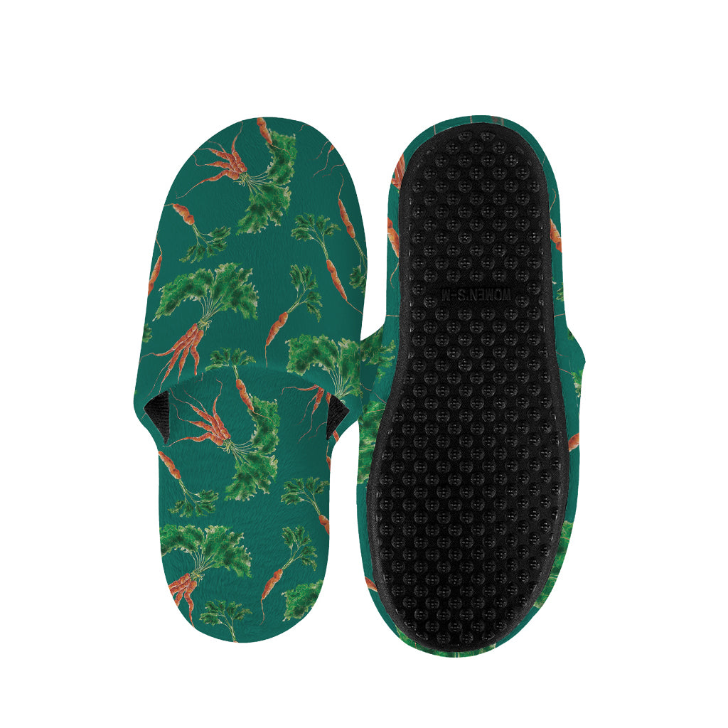 Watercolor Carrot Pattern Print Slippers