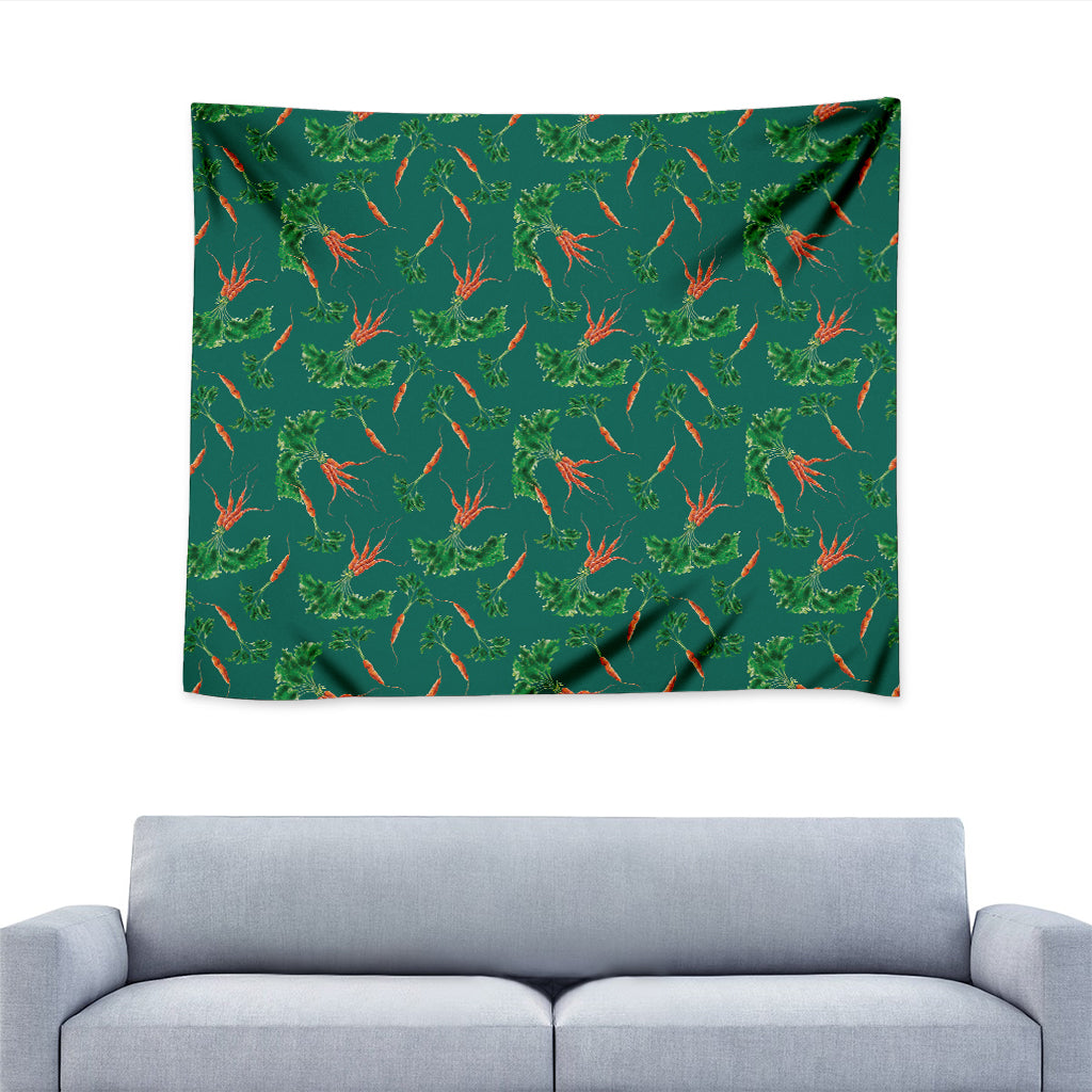 Watercolor Carrot Pattern Print Tapestry