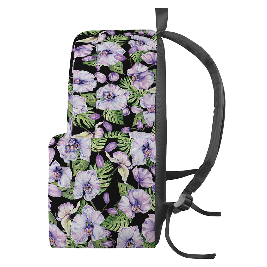 Watercolor Cattleya Pattern Print Backpack