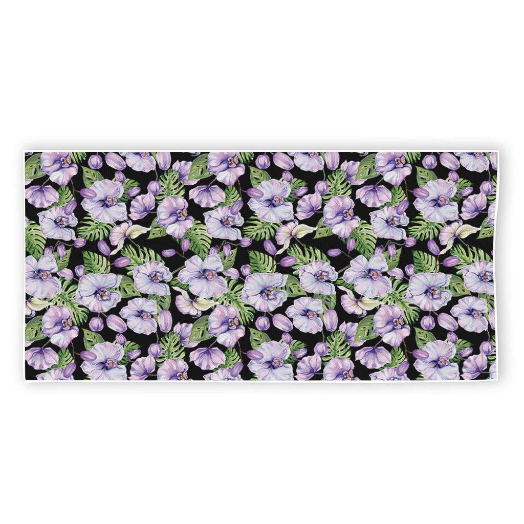 Watercolor Cattleya Pattern Print Beach Towel