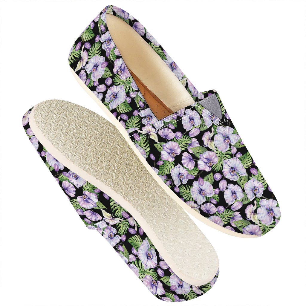Watercolor Cattleya Pattern Print Casual Shoes