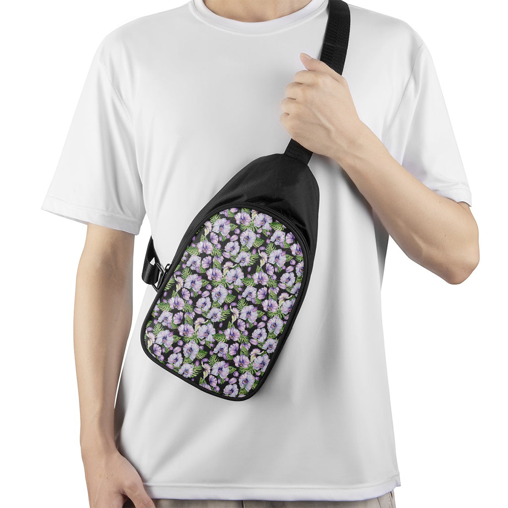 Watercolor Cattleya Pattern Print Chest Bag
