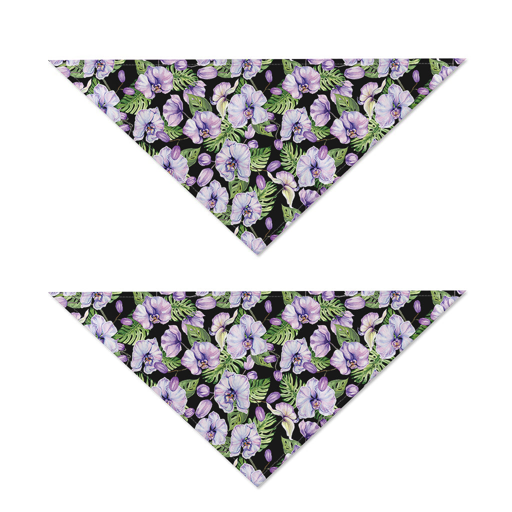 Watercolor Cattleya Pattern Print Dog Bandana