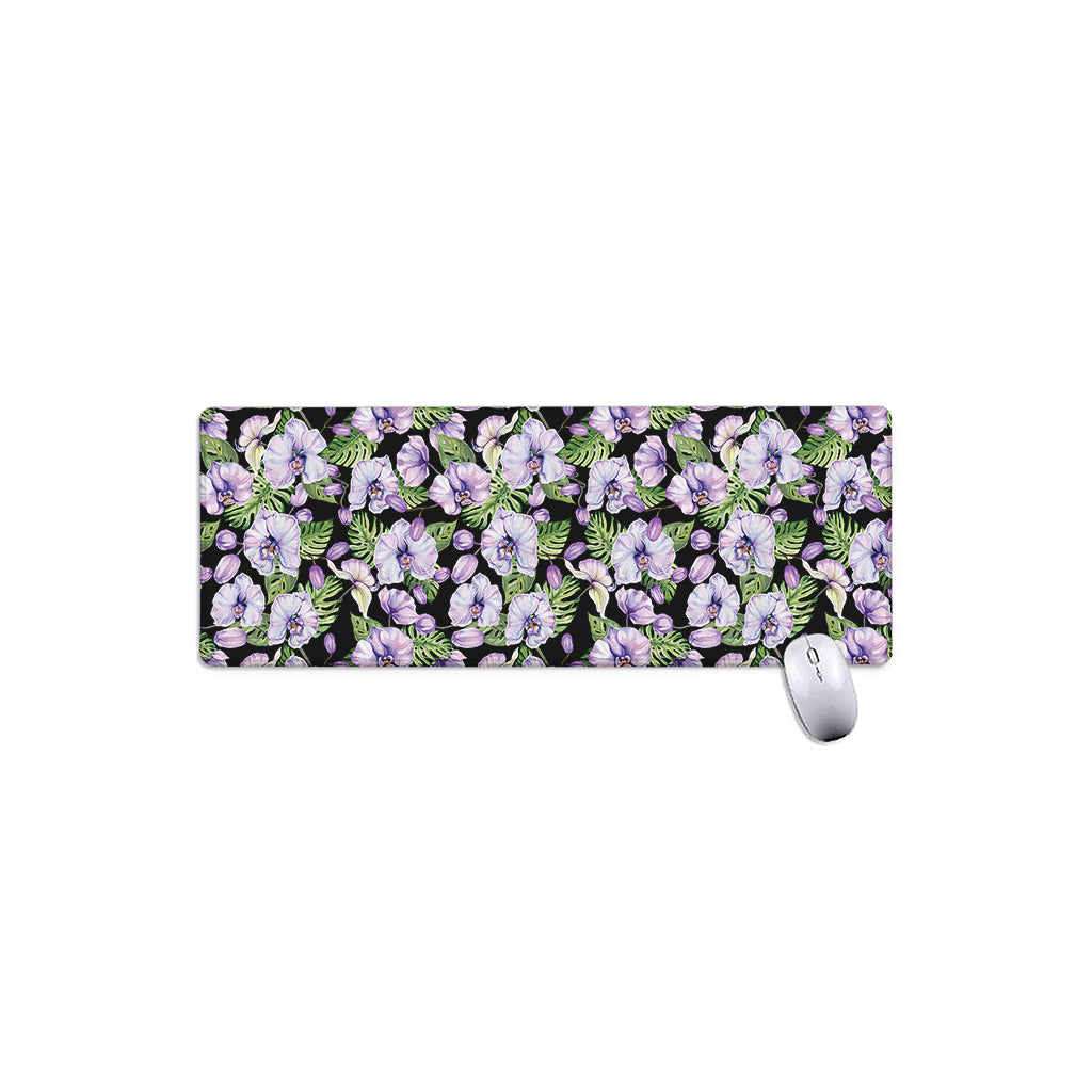 Watercolor Cattleya Pattern Print Extended Mouse Pad