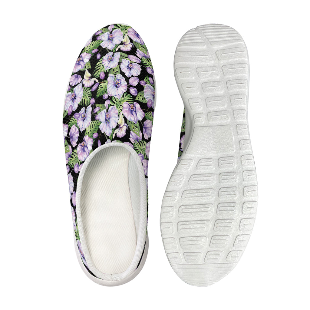 Watercolor Cattleya Pattern Print Mesh Casual Shoes