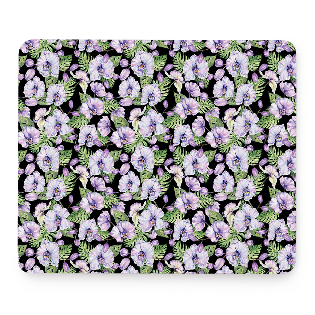 Watercolor Cattleya Pattern Print Mouse Pad