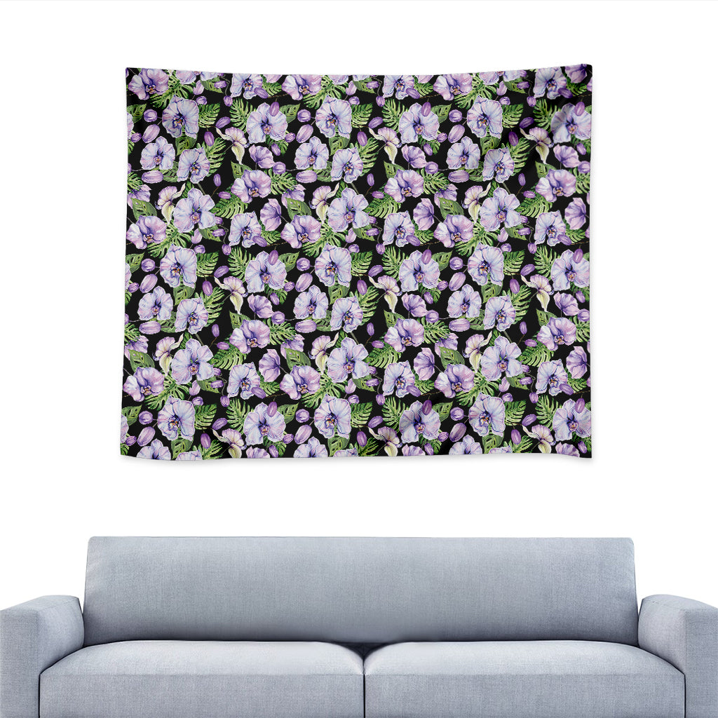 Watercolor Cattleya Pattern Print Tapestry