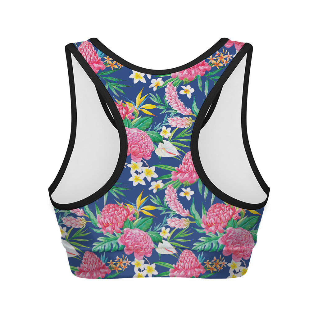 Watercolor Chrysanthemum Pattern Print Women's Sports Bra