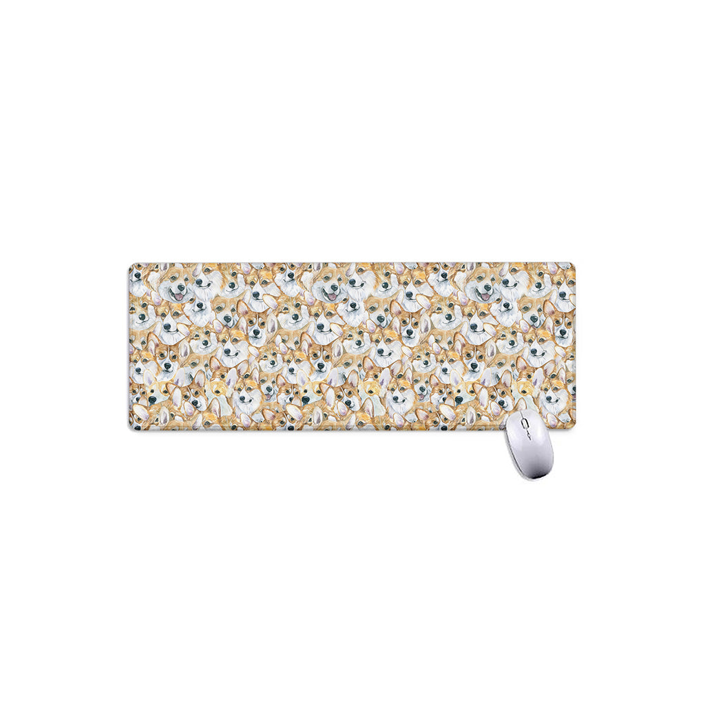 Watercolor Corgi Pattern Print Extended Mouse Pad