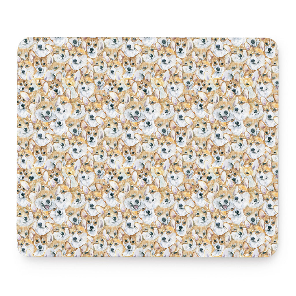 Watercolor Corgi Pattern Print Mouse Pad