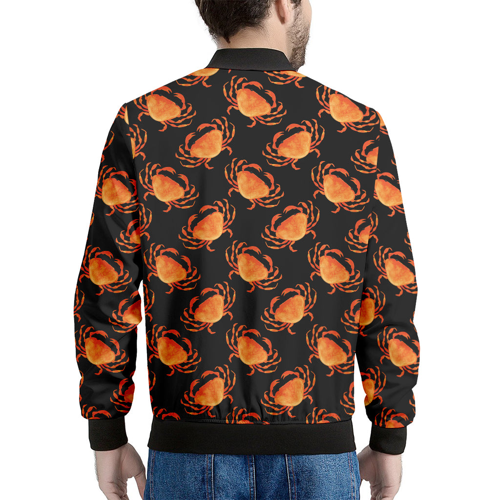 Watercolor Crab Pattern Print Men's Bomber Jacket