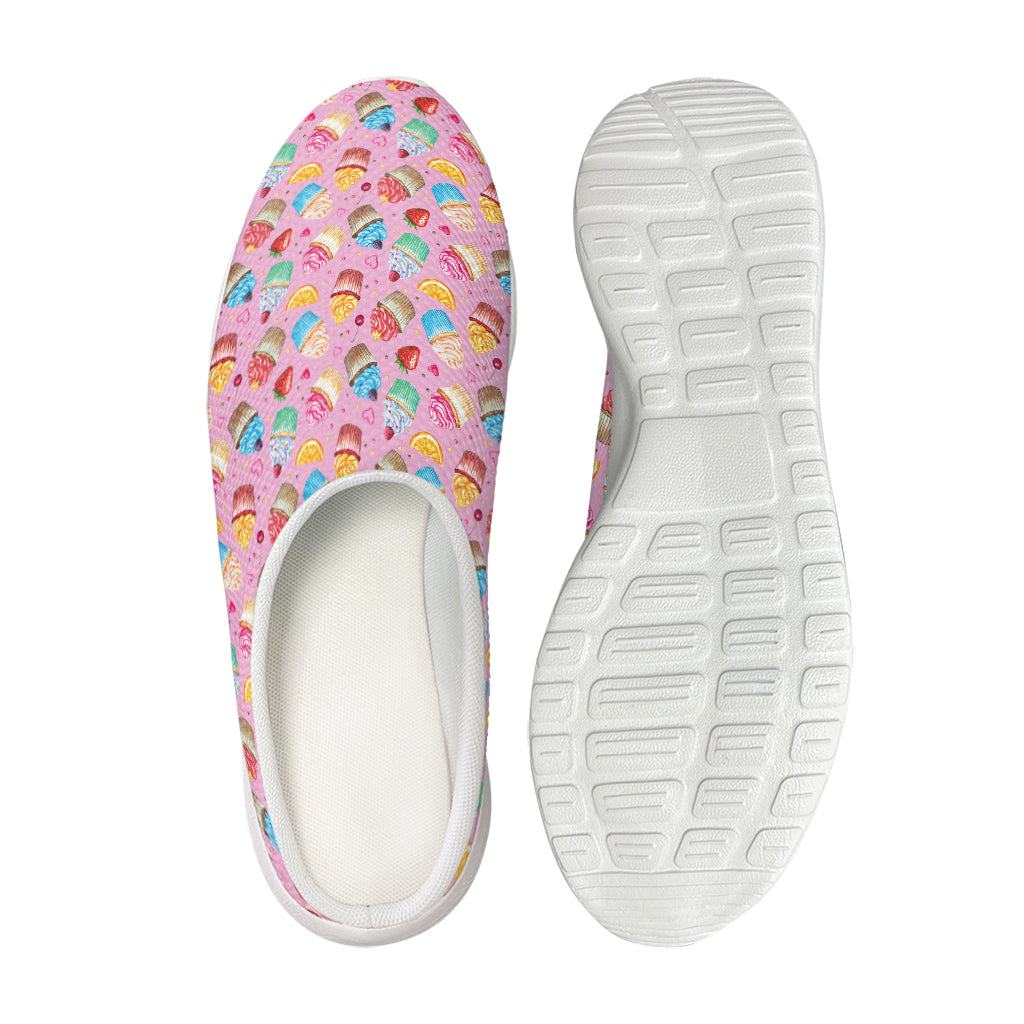 Watercolor Cupcake Pattern Print Mesh Casual Shoes