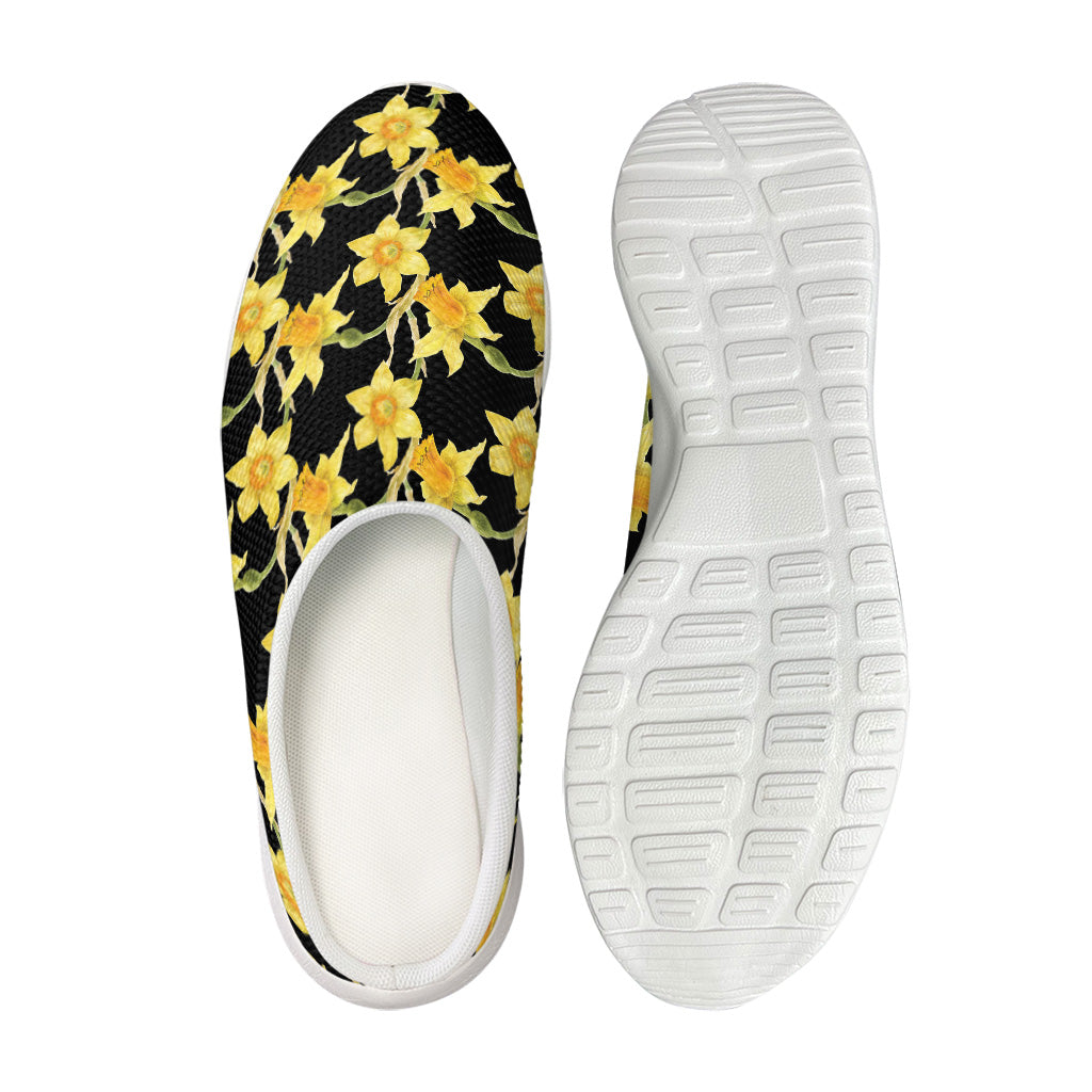 Watercolor Daffodil Flower Pattern Print Mesh Casual Shoes