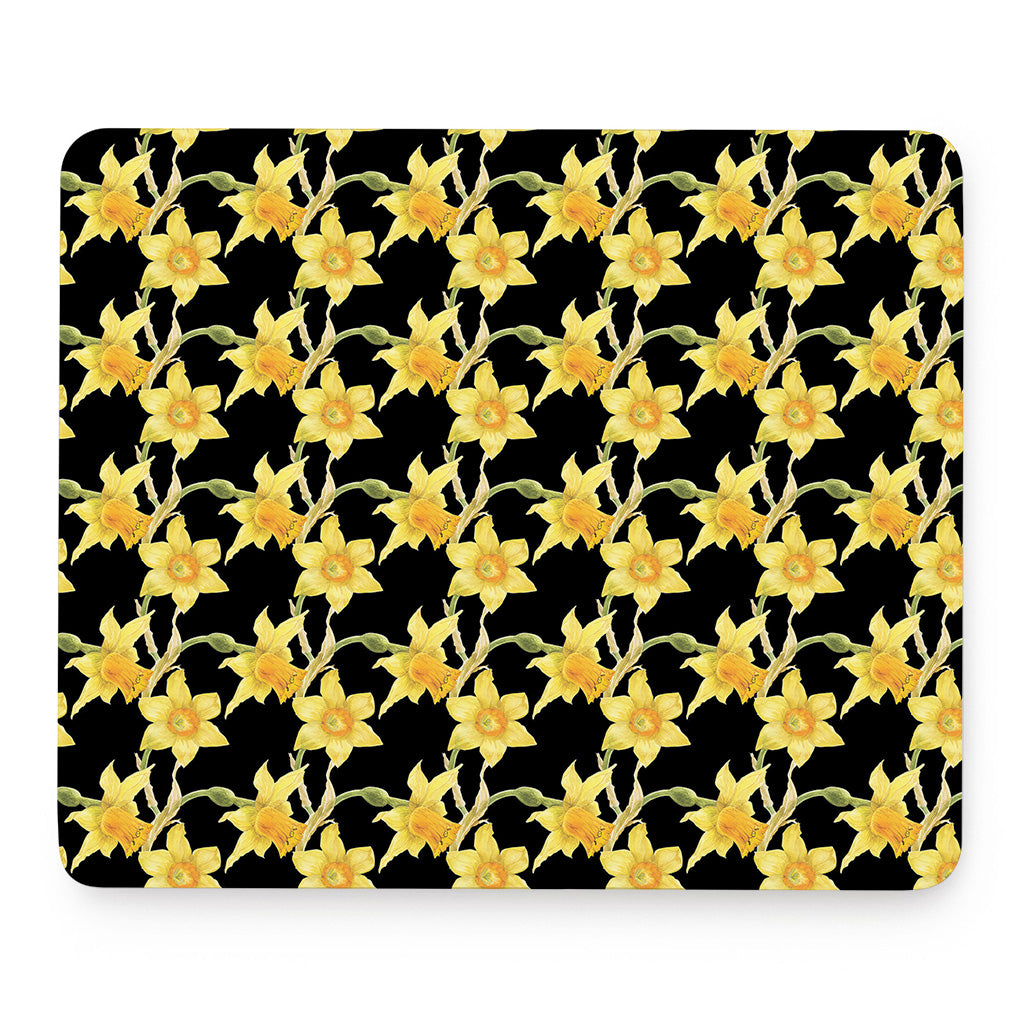 Watercolor Daffodil Flower Pattern Print Mouse Pad