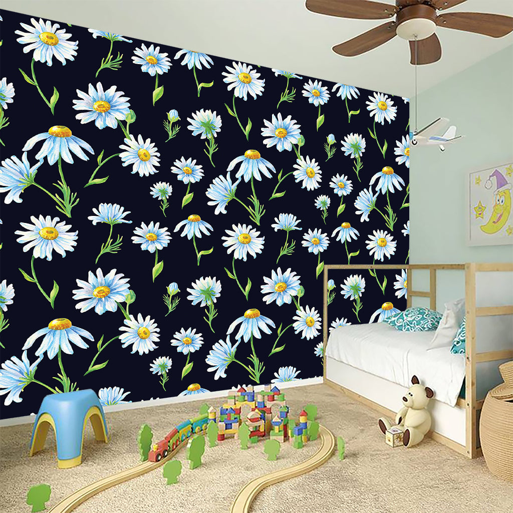 Watercolor Daisy Floral Pattern Print Wall Sticker