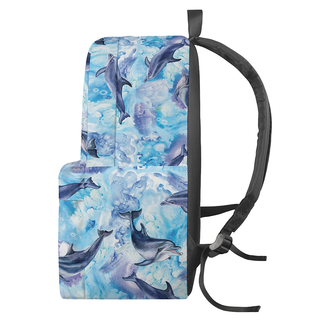 Watercolor Dolphin In The Sea Print Backpack
