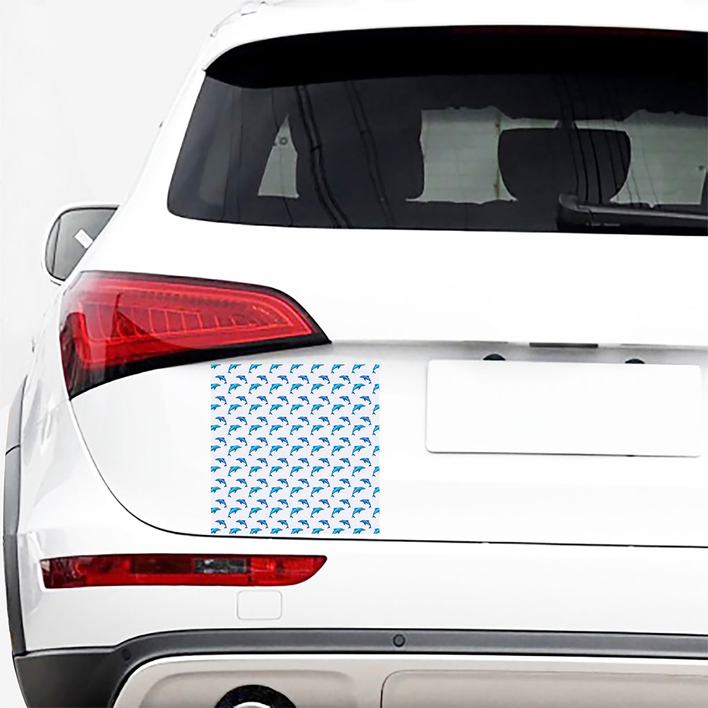Watercolor Dolphin Pattern Print Car Sticker