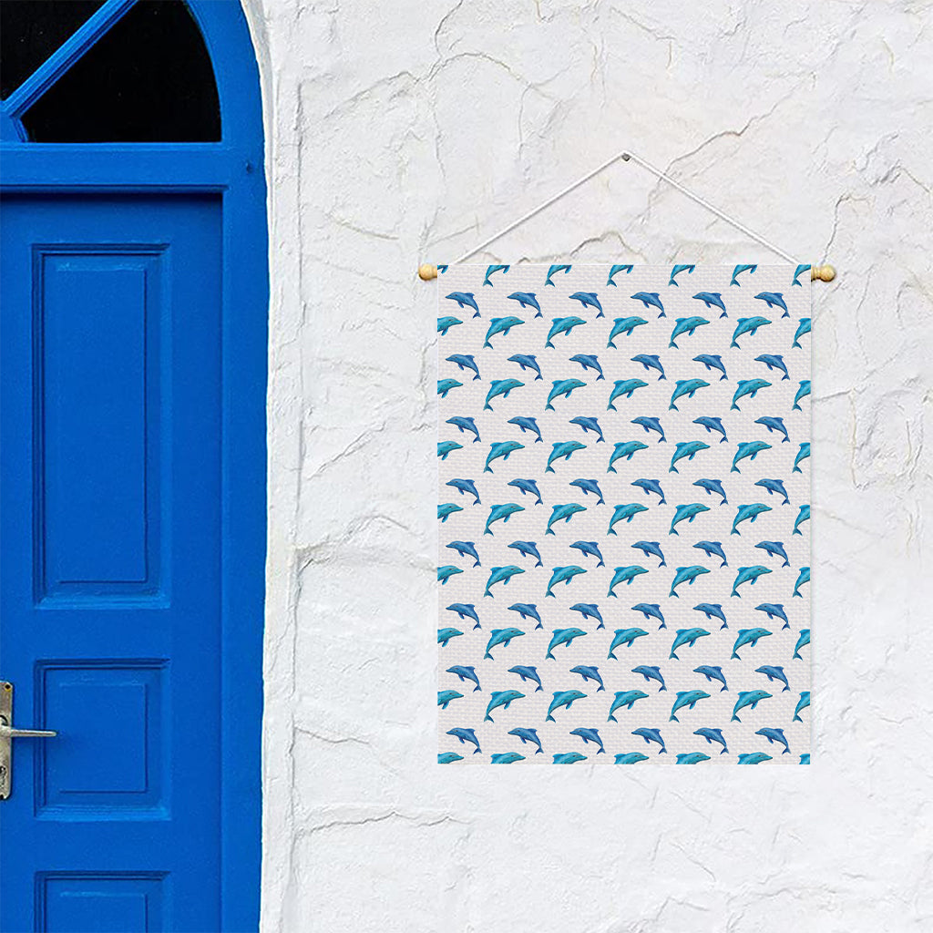 Watercolor Dolphin Pattern Print Garden Flag
