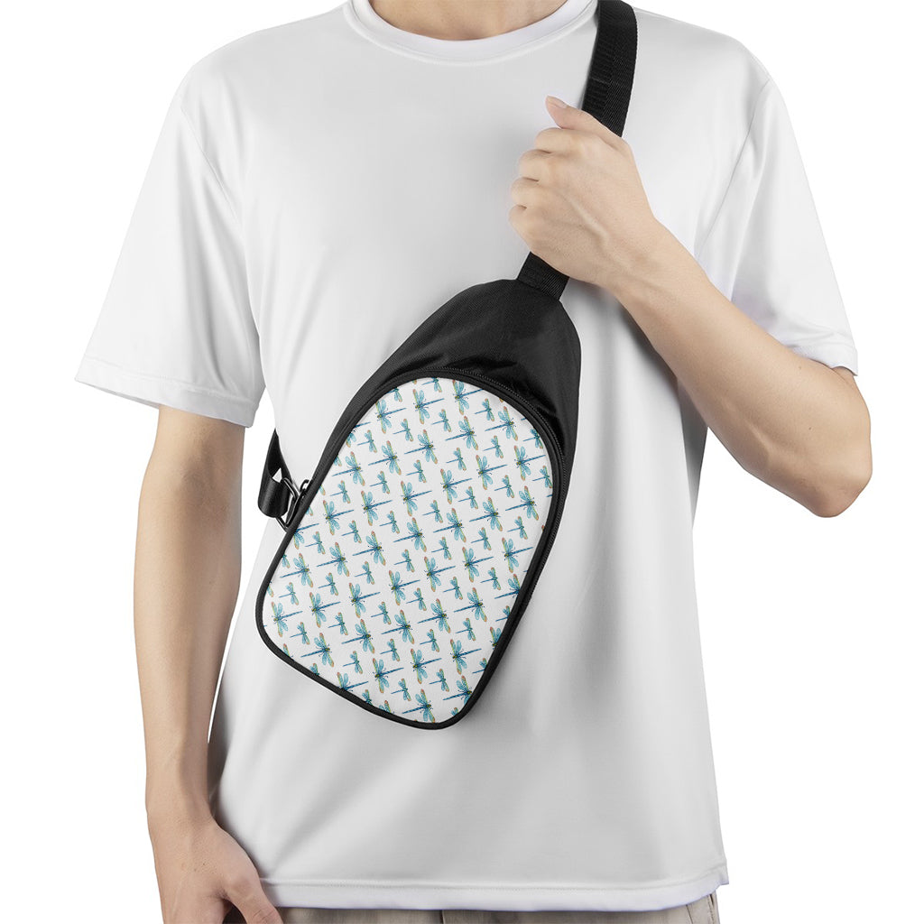 Watercolor Dragonfly Pattern Print Chest Bag