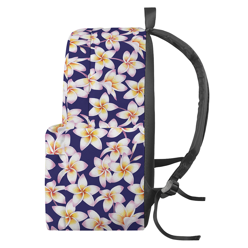 Watercolor Frangipani Flower Print Backpack