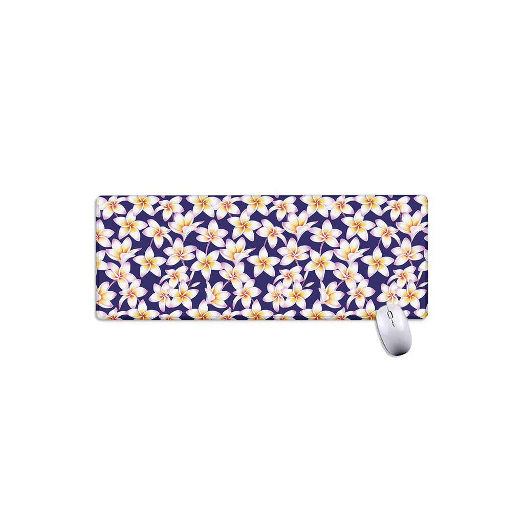 Watercolor Frangipani Flower Print Extended Mouse Pad