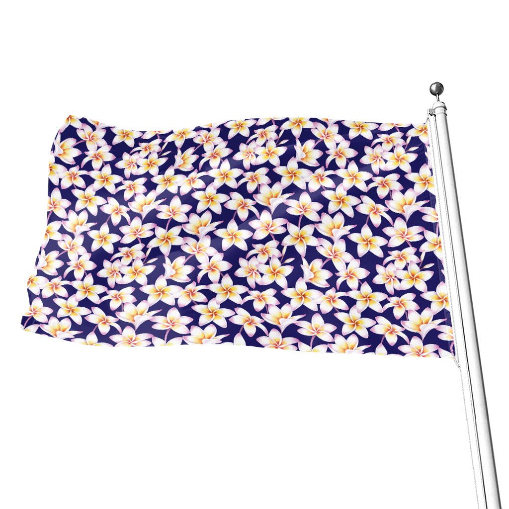 Watercolor Frangipani Flower Print Flag
