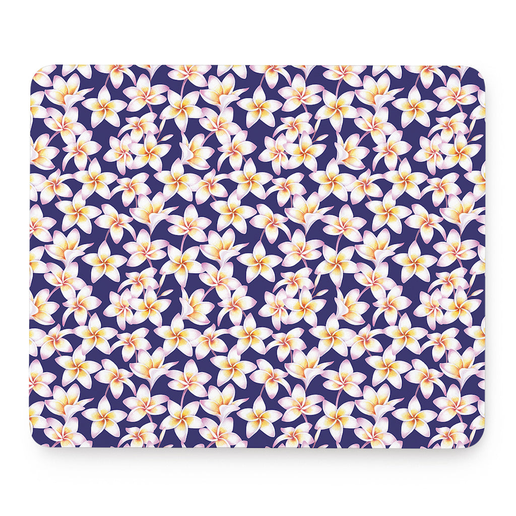 Watercolor Frangipani Flower Print Mouse Pad