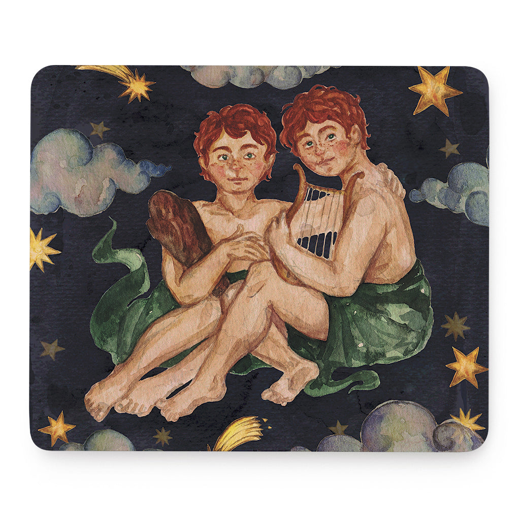 Watercolor Gemini Zodiac Sign Print Mouse Pad