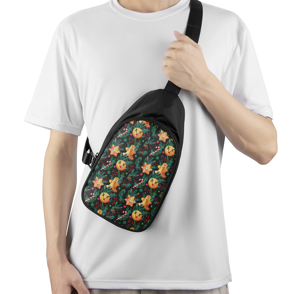 Watercolor Gingerbread Pattern Print Chest Bag