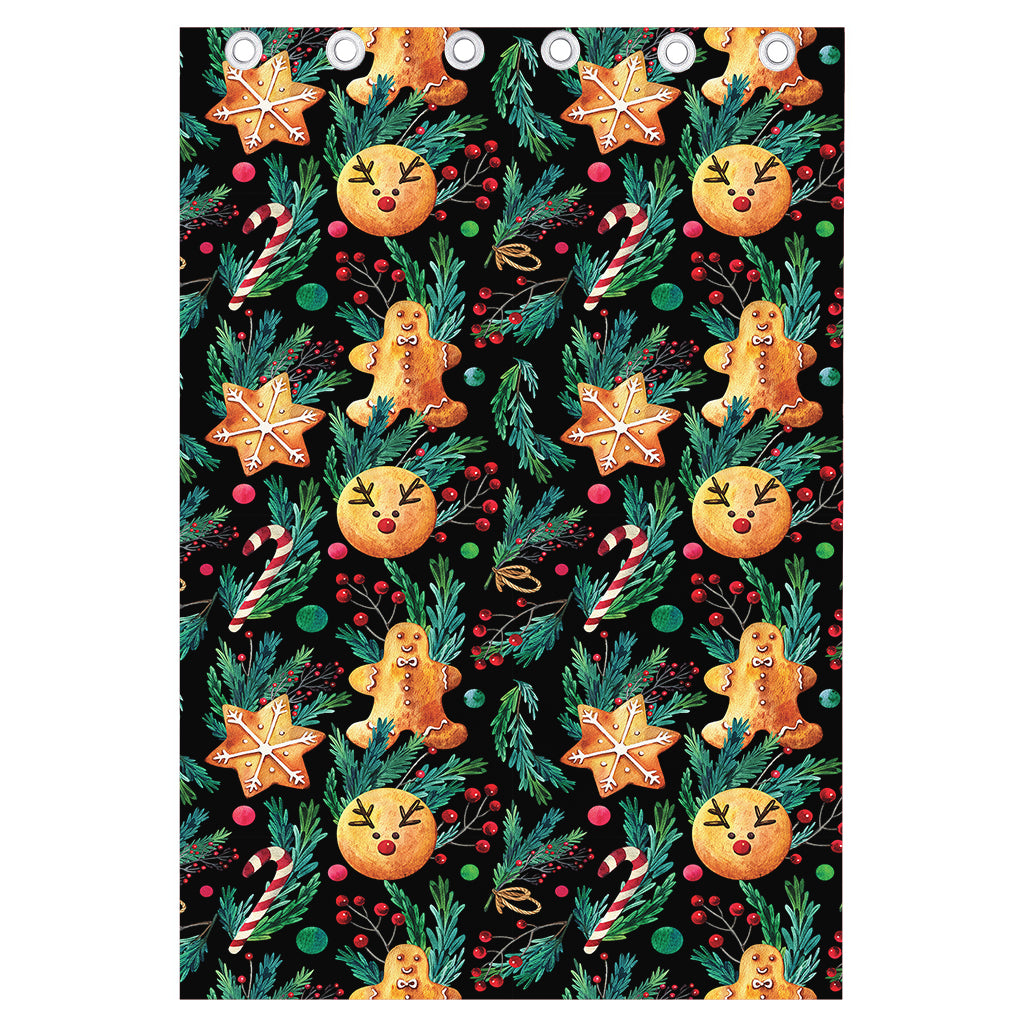 Watercolor Gingerbread Pattern Print Curtain