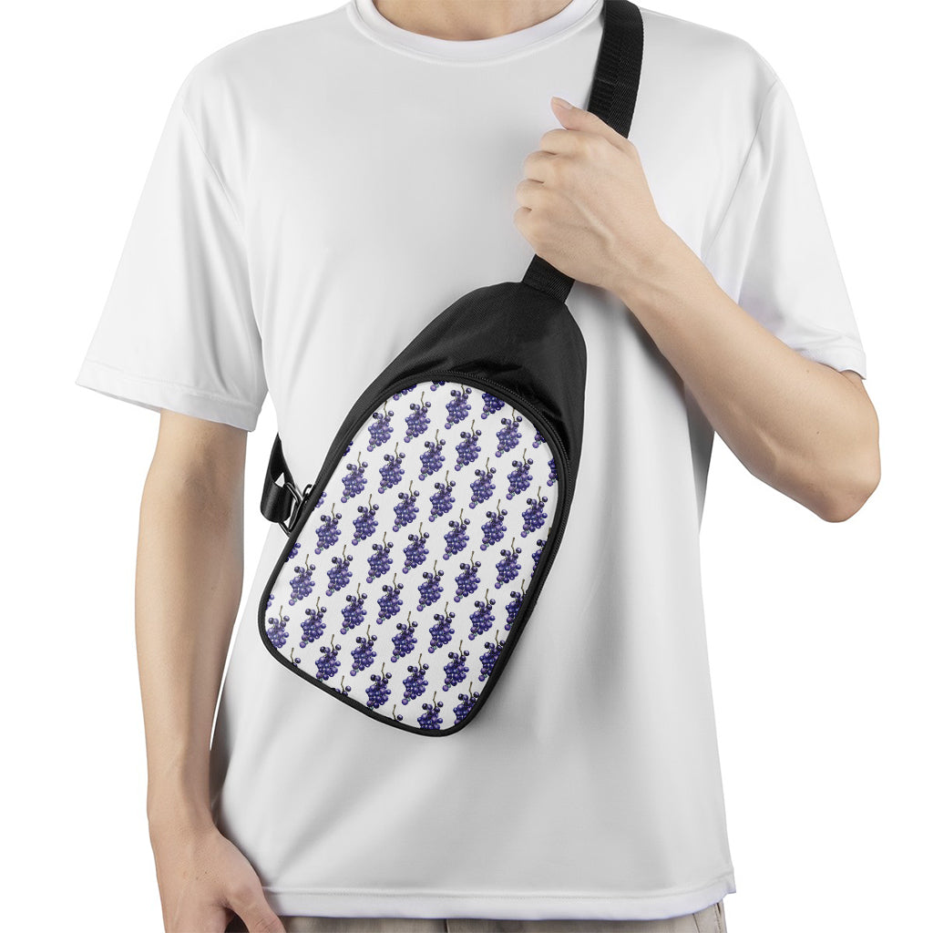 Watercolor Grape Pattern Print Chest Bag