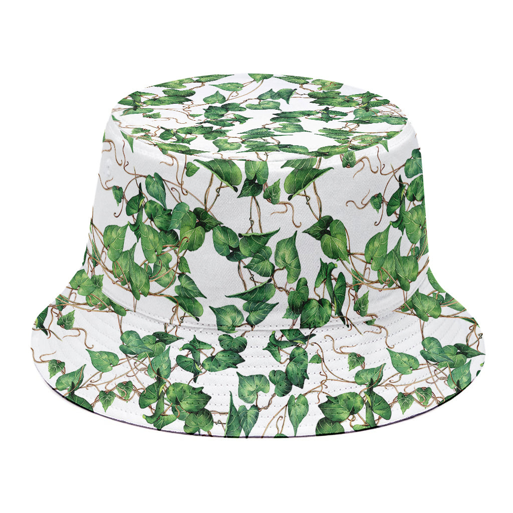 Watercolor Ivy Leaf Pattern Print Bucket Hat