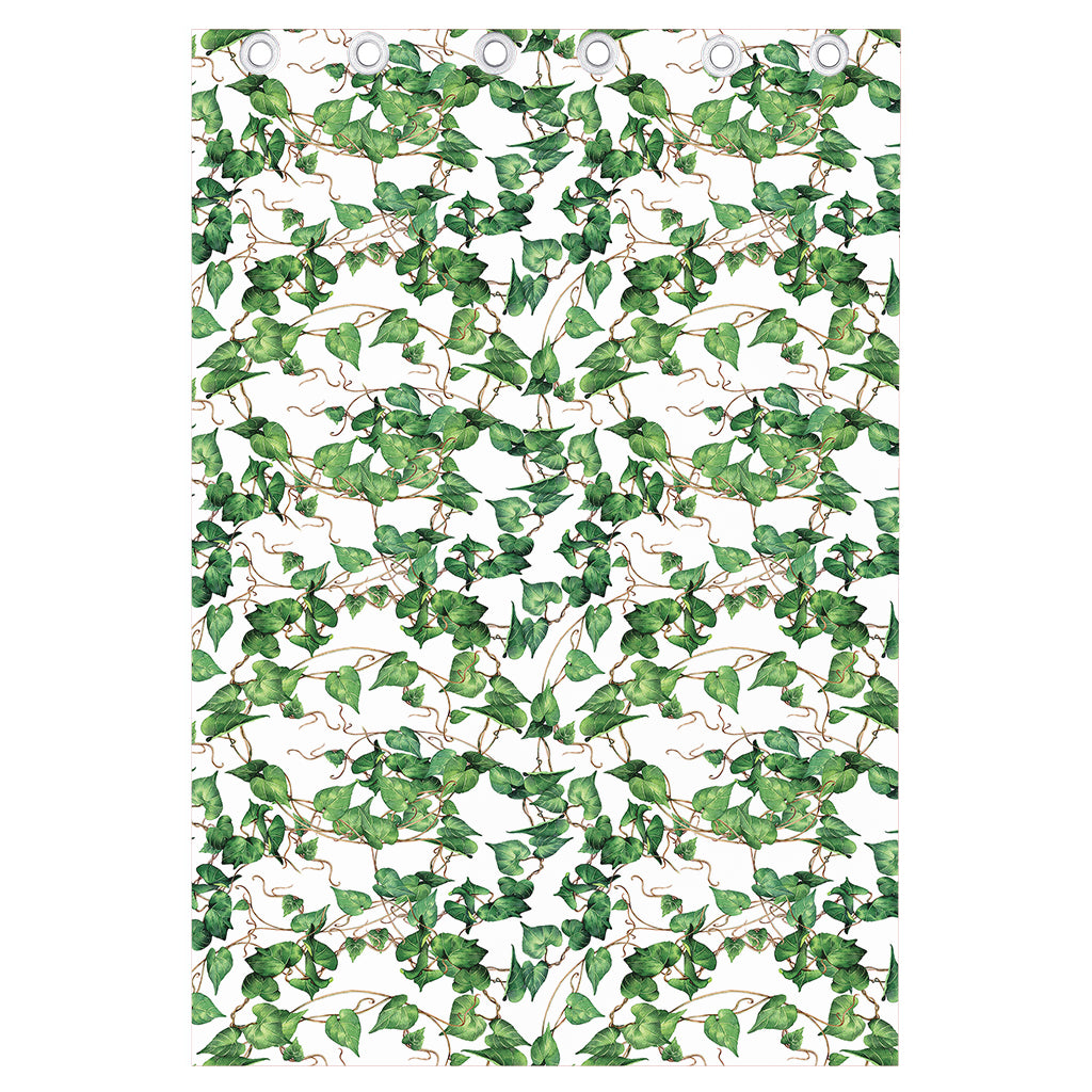 Watercolor Ivy Leaf Pattern Print Curtain