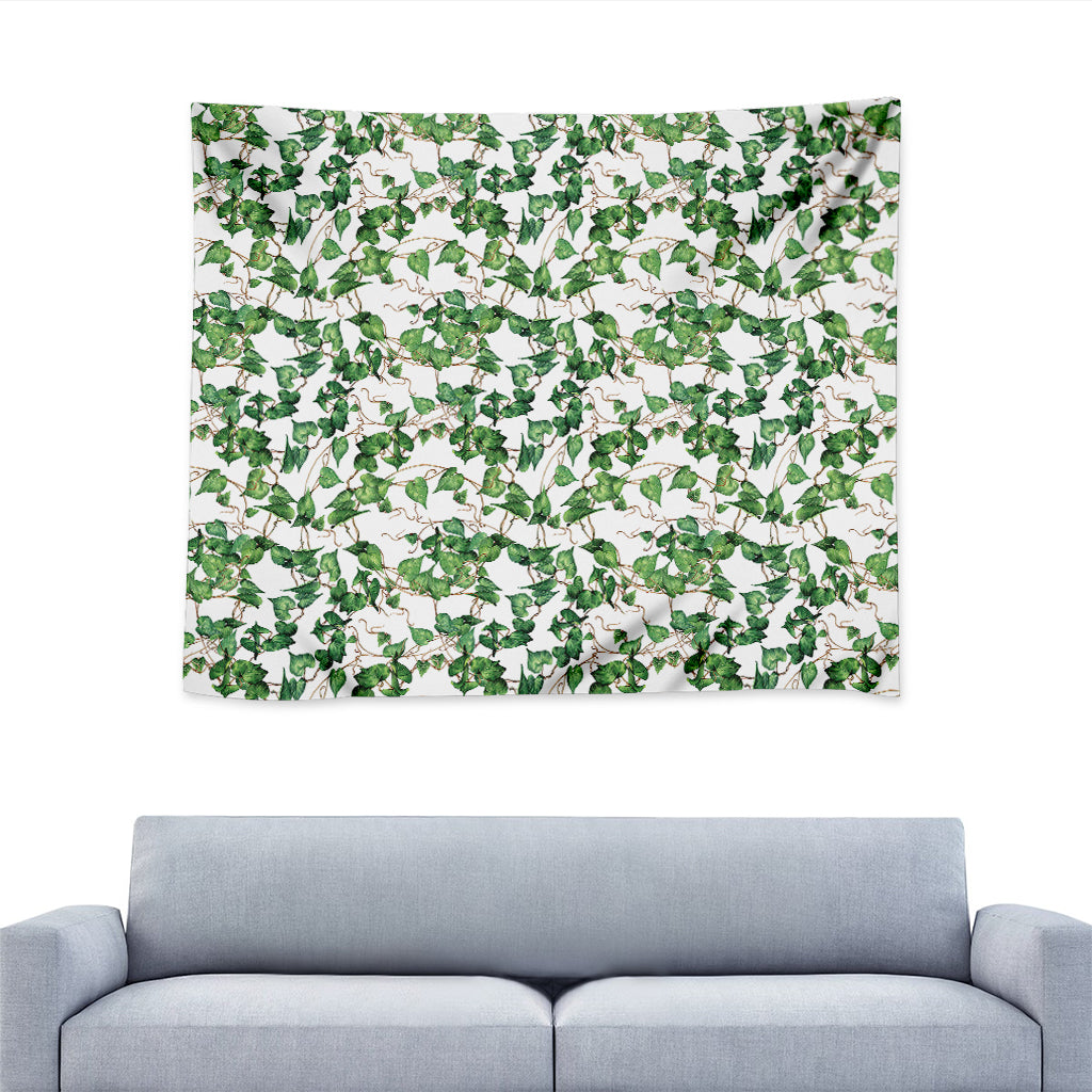 Watercolor Ivy Leaf Pattern Print Tapestry