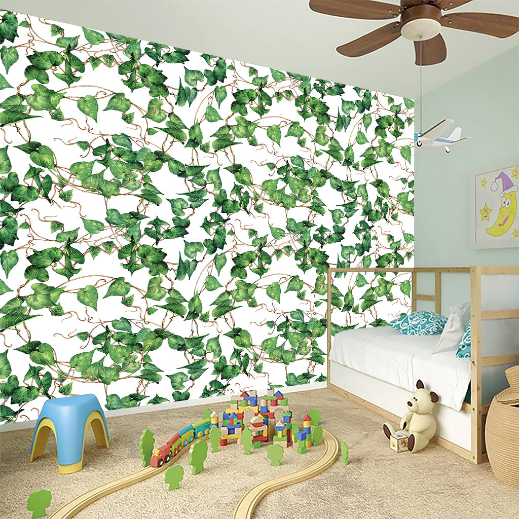 Watercolor Ivy Leaf Pattern Print Wall Sticker
