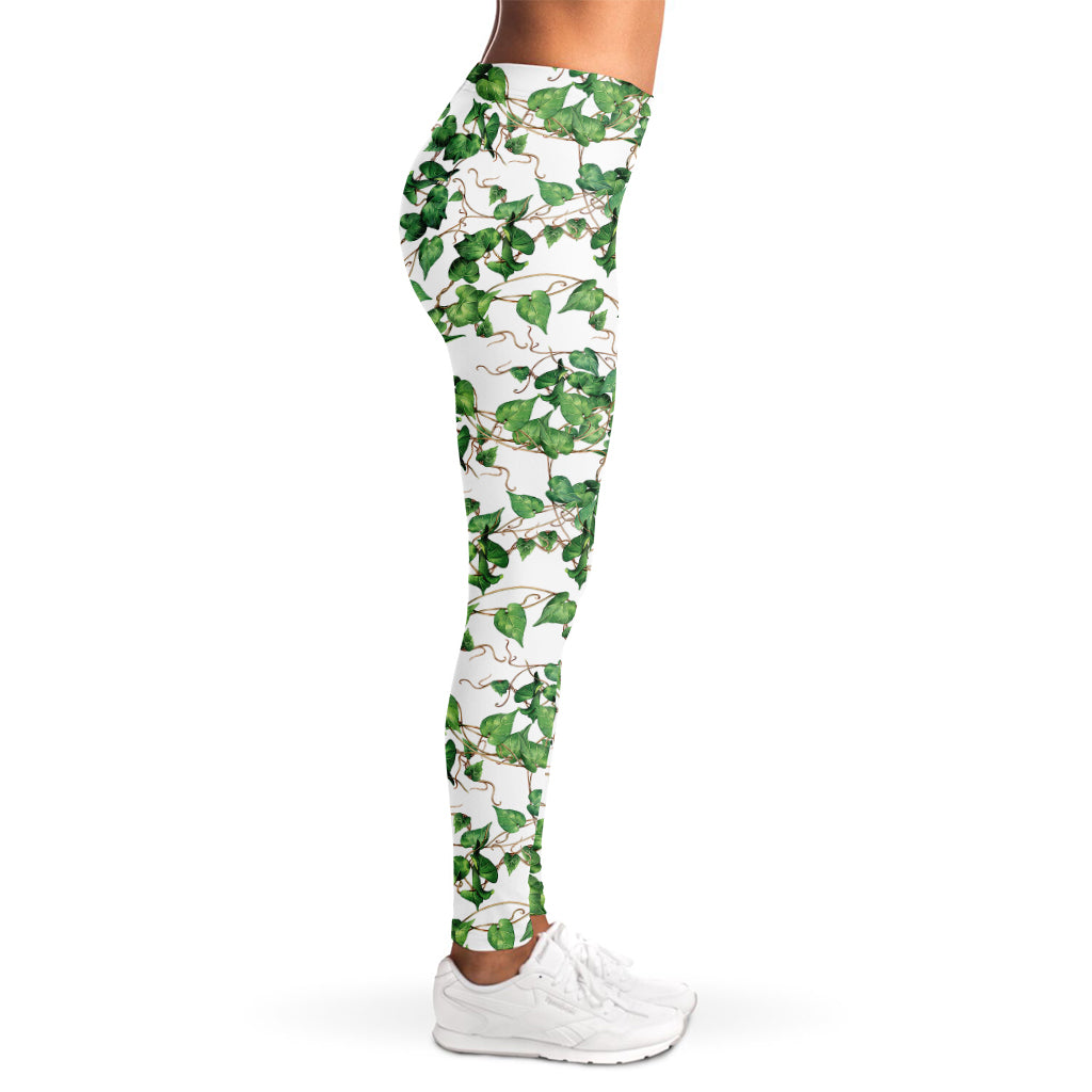Watercolor Ivy Leaf Pattern Print Women's Leggings