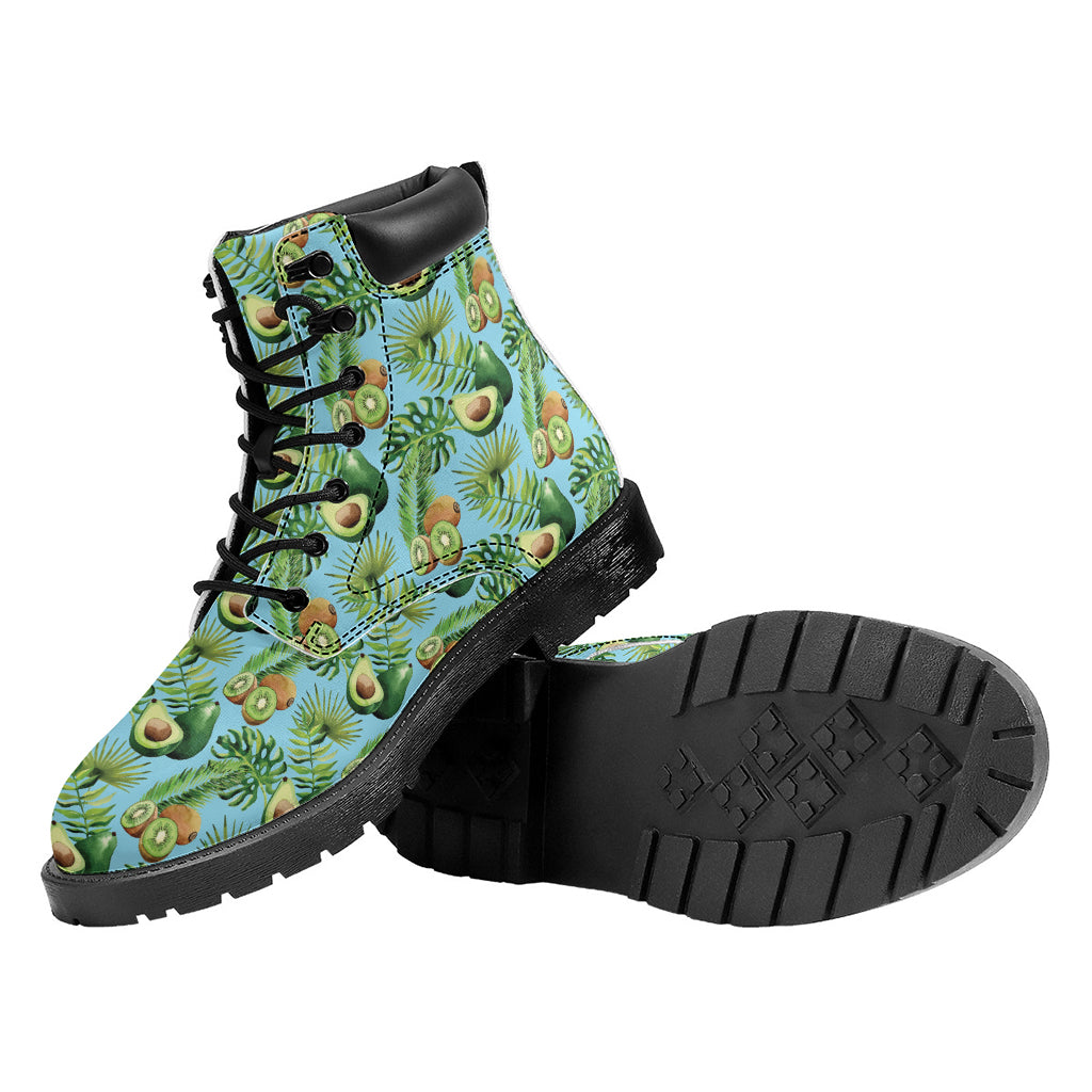Watercolor Kiwi And Avocado Print Work Boots