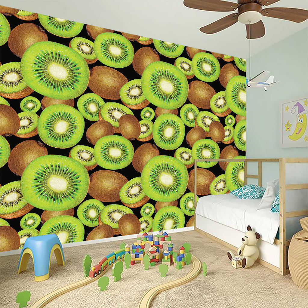 Watercolor Kiwi Pattern Print Wall Sticker