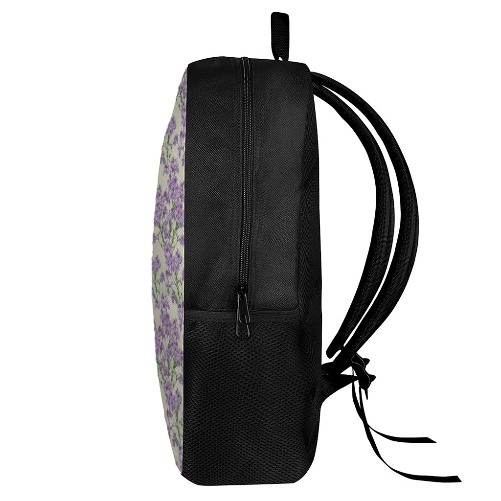 Watercolor Lavender Pattern Print 17 Inch Backpack