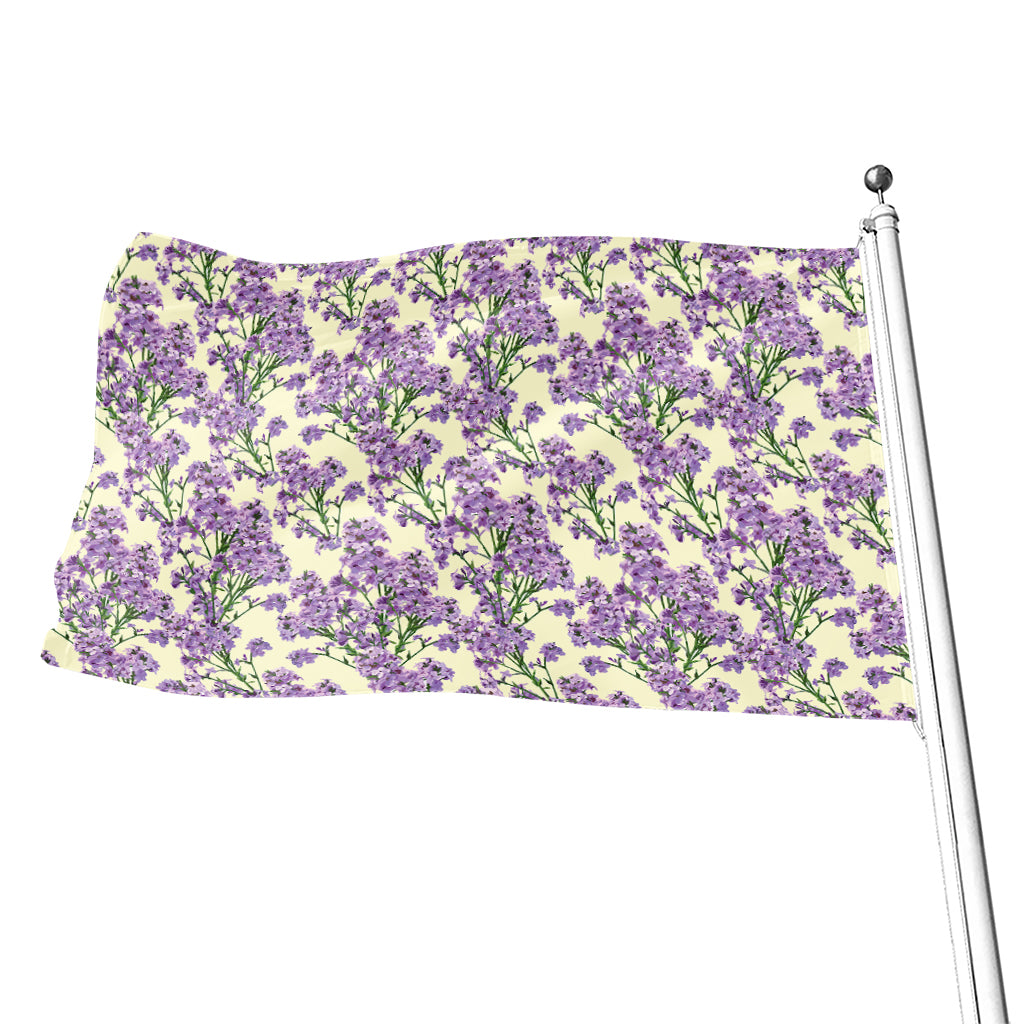 Watercolor Lavender Pattern Print Flag